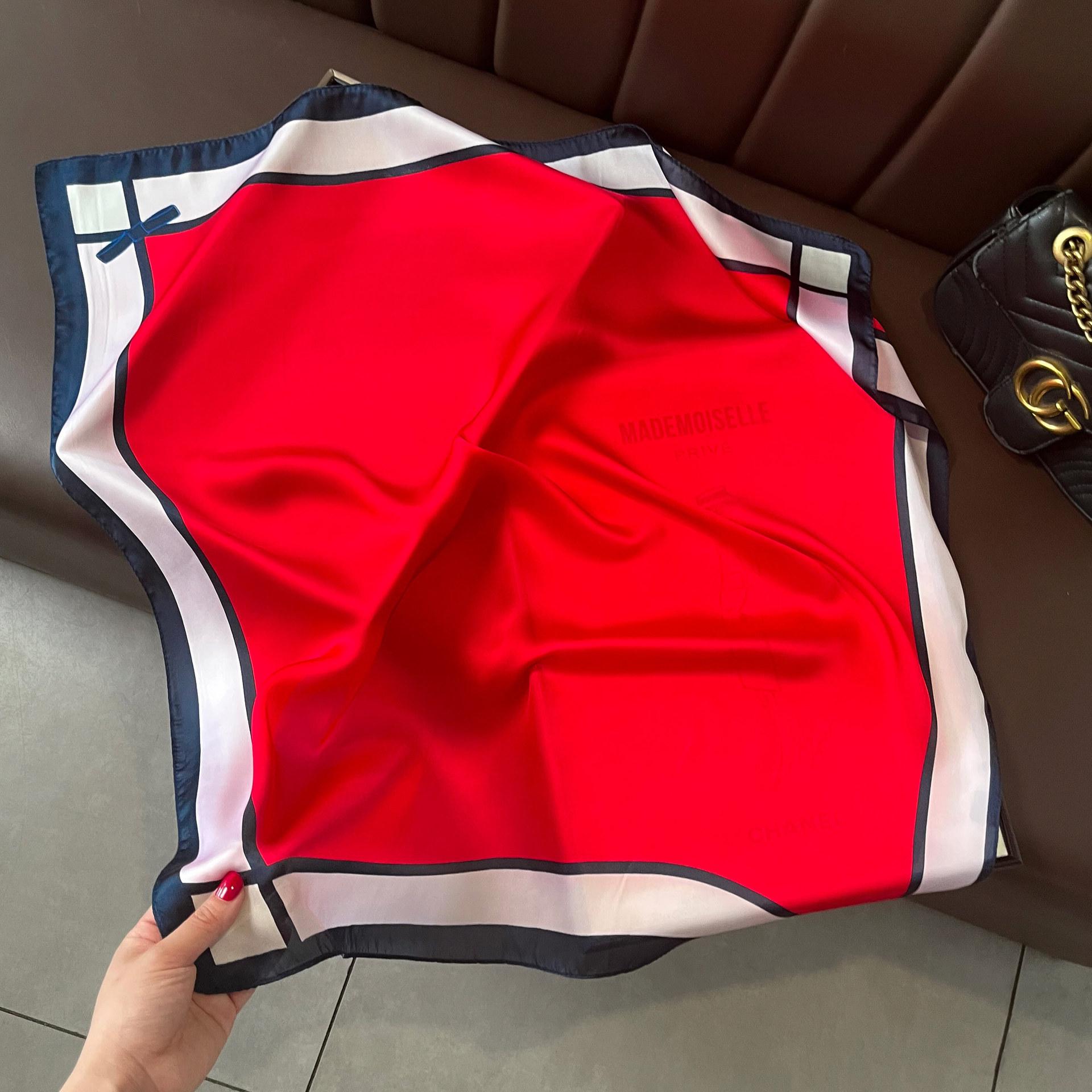 

Высококачественные роскошные шелковые шарфы, повязка на голову, шарфы, шейный шарф для женщин, шелковый шарф с цепочкой, женская декоративная шаль 70*70cm