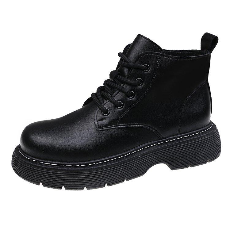 Bottes ankle pour femme Hiver Dernier Style Britannique Grand Drapage Bottes Courtes pour Femme Mode à Lacets Bottes pour Femme