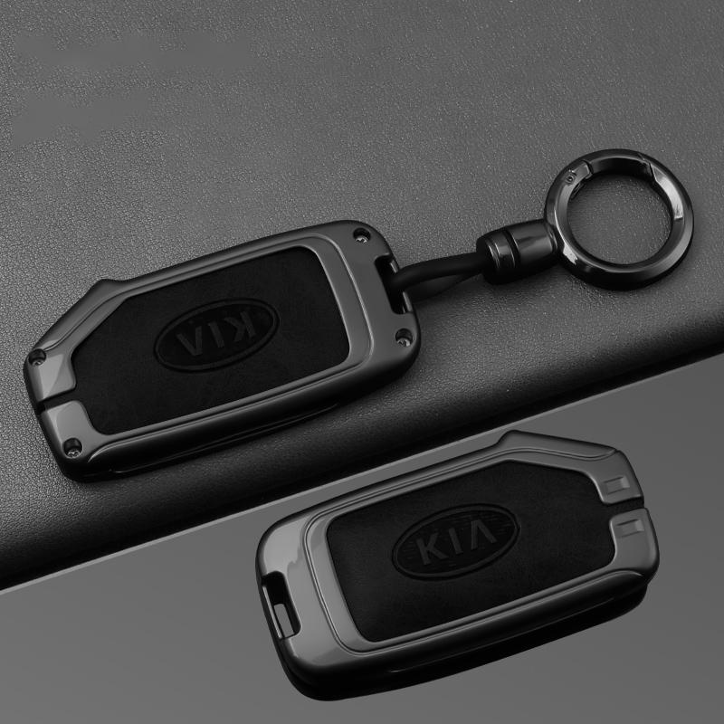 BTSOM1 Zinc Alloy Car Key Case Cover Leather Shell Holder For KIA Sportage R GT Stinger Sorento Ceed Cerato Forte Niro Soul Telluride
