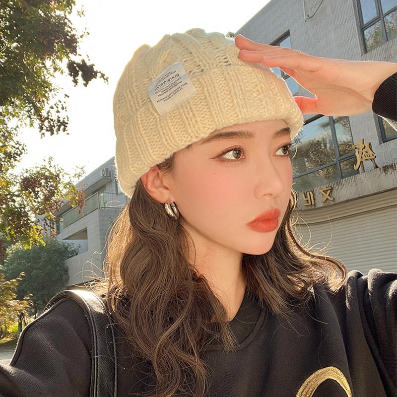 Candy Color Knitted Beanie Winter Hats For Women Girls Thick Warm Cap Ladies Casual Elastic Twist Crochet Hat