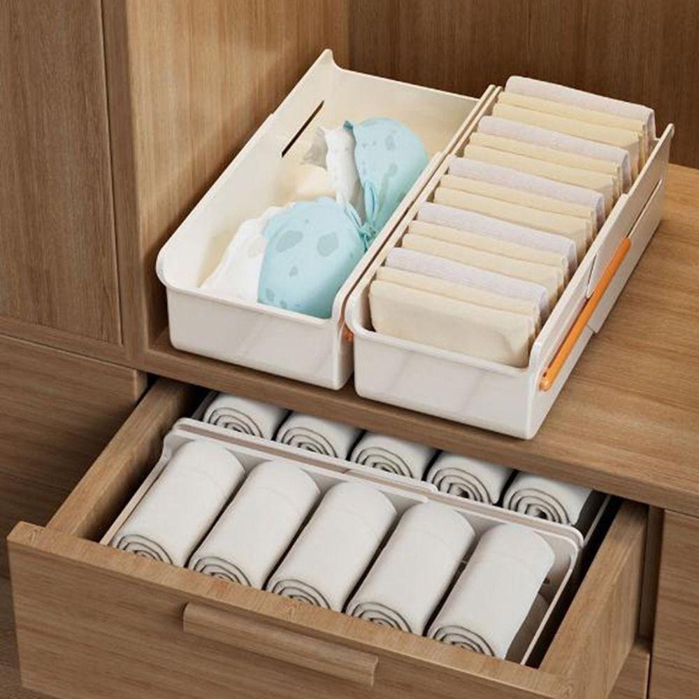 Length Adjustable Retractable Drawer Organizer Right Angle Drawer Storage Box  Deep Cabinet