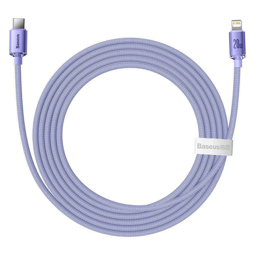 Baseus 2m USB-C to Lightning Cable, 20W Fast Charging, 480Mbps Data Transfer, Purple