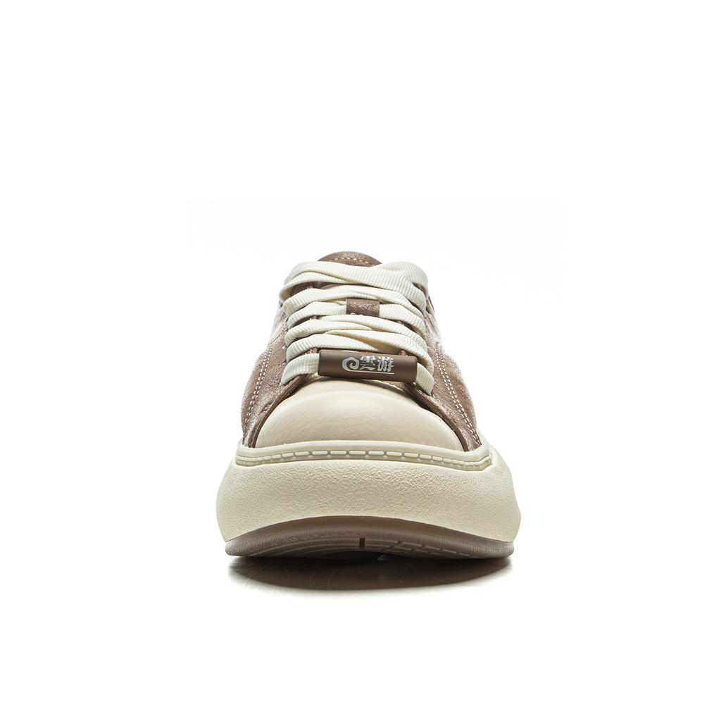 New LiNing Yun You C4D Anti Slip Wear Resistant Low Top Casual Shoes Women's Brown Yellow AZGU052-4