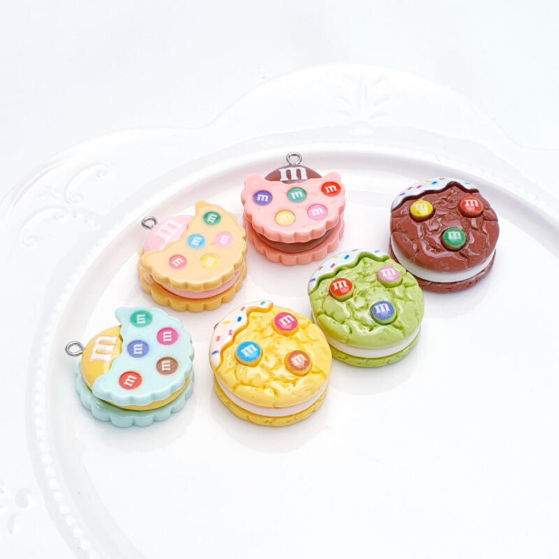 Colored Chocolate Chip Cookie Keychain Accessory Supplies B Yellow