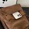 Sac à dos rétro en cuir PU Grande capacité Sac à dos décontracté pour femme avec plusieurs poches Parfait pour le travail quotidien, l'école et le shopping Sans pendentif