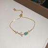 Monet Garden~ Super Sparkling Zircon Flower Round Bracelet Light Luxury Delicate Bracelet Sweet Versatile Jewelry