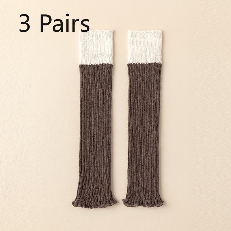 3 Pairs of Women's Autumn and Winter Knitwear Soft Skin Friendly College Style Warm Calf Pile Socks
