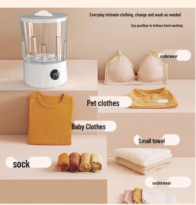 2L Automatic Double Tub Portable Washing Machine for Underwear and Socks