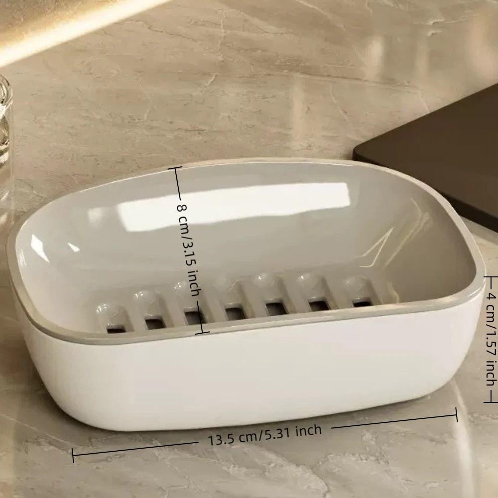 Boîte à Savon Double Couche Séchage Rapide Porte-Savon en Plastique Étagère de Rangement Pratique pour Savon Ménage