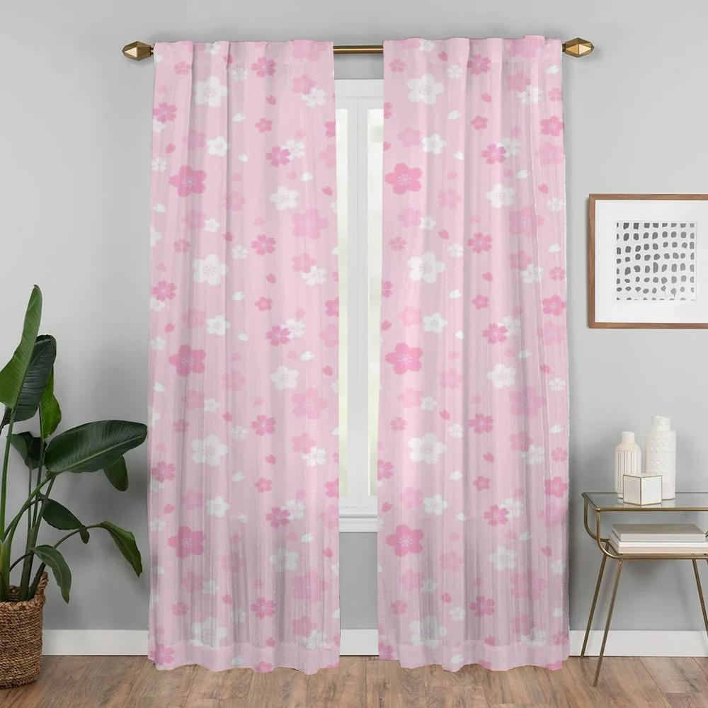 Cortinas de Cozinha para Quarto Muitas Flores Cortinas Cortina de Janela Divisória para Quarto de Criança Decoração de Halloween Persianas