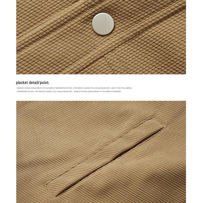 ROMON Men's Corduroy Fleece-Lined Turn-Down Collar Jacket