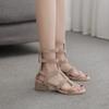 Gladiator Sandals Women Elegant Woman Heeled Shoes Medium Heel Luxury Designer Summer 2025 Shoes