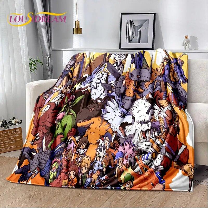 Cartoon Digimon Adventure Area Rug Large,Carpet Rug for Living Room Bedroom Sofa Doormat Decoration, Non-slip Floor Mat Cover 3D