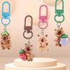 24/50Pcs Capybara Keychains Set Cartoon Resin Doll Charm Keychains Metal Key Ring