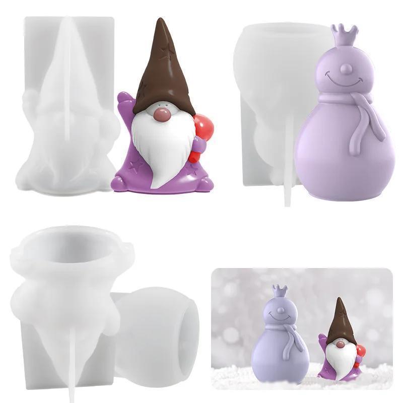 DIY Crystal Epoxy Mold Santa Claus Snowman Candle Silicone Molds Soap Christmas Gifts Candle Making DIY Set Home Decoration New