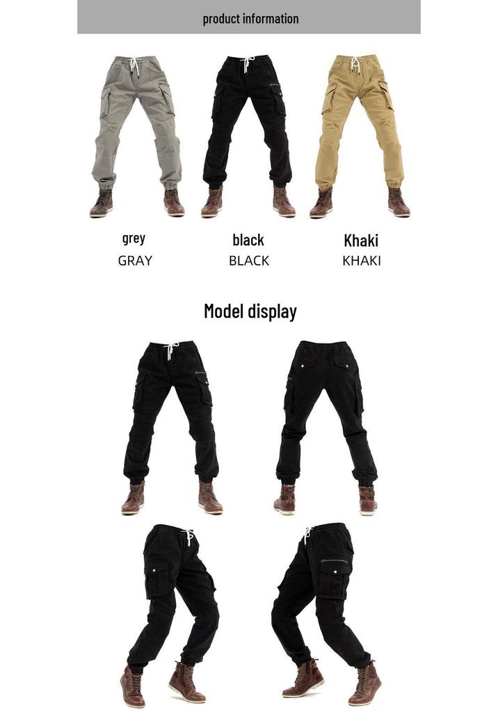 Pantalon Cargo Moto Unisexe Quatre Saisons: Pantalons de jogging anti-chute, coupe ajustée, pour le tourisme et la course.