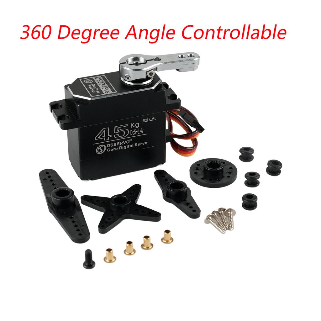 DSservo DS3345 45KG Aluminum Alloy Case IP67 Waterproof Core Digital Metal Gear Servos for 1/8 1/10 RC Crawler Car Boat Truck