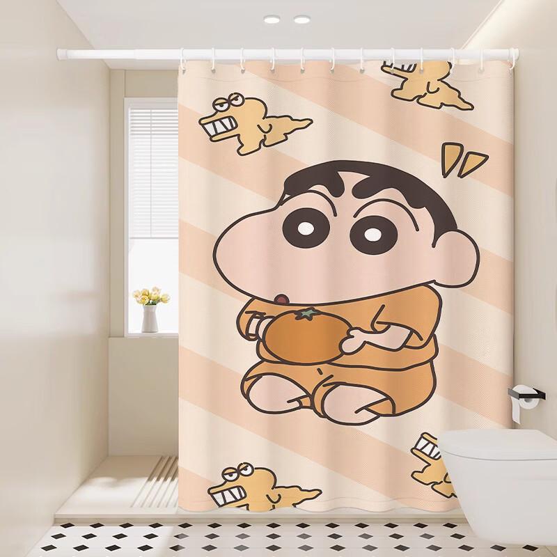 Crayon Shin-chan Punch-Free Waterproof Shower Curtain Set