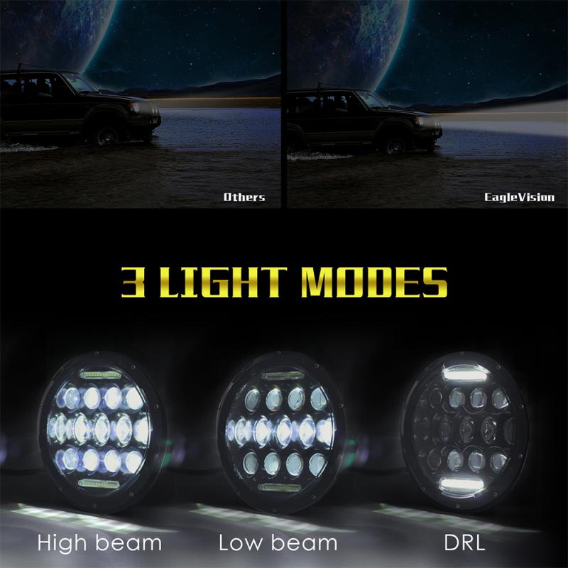 High Power H4/H13 7 Inch 300w Round LED Headlights Turn Signal Light White DRL