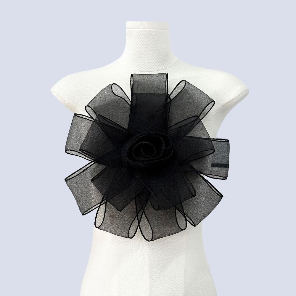 Exquisite Mesh Dress Cloth Patch Multi-Layer Rose Flower Flower Brooch Sew On Patch Dress Decorative Chest Flower