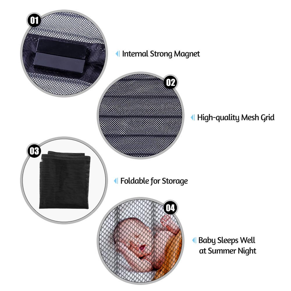 Screen Door 35.4* 82.7 Inches Mesh Curtain Mosquito Net with Adhesive Tape and Thumbtacks Mosquito Flies for Bedroom Baby Room Patio Balcony(Black)