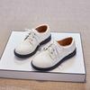 Boys' Black Leather Round Toe Soft Sole Performance Shoes
