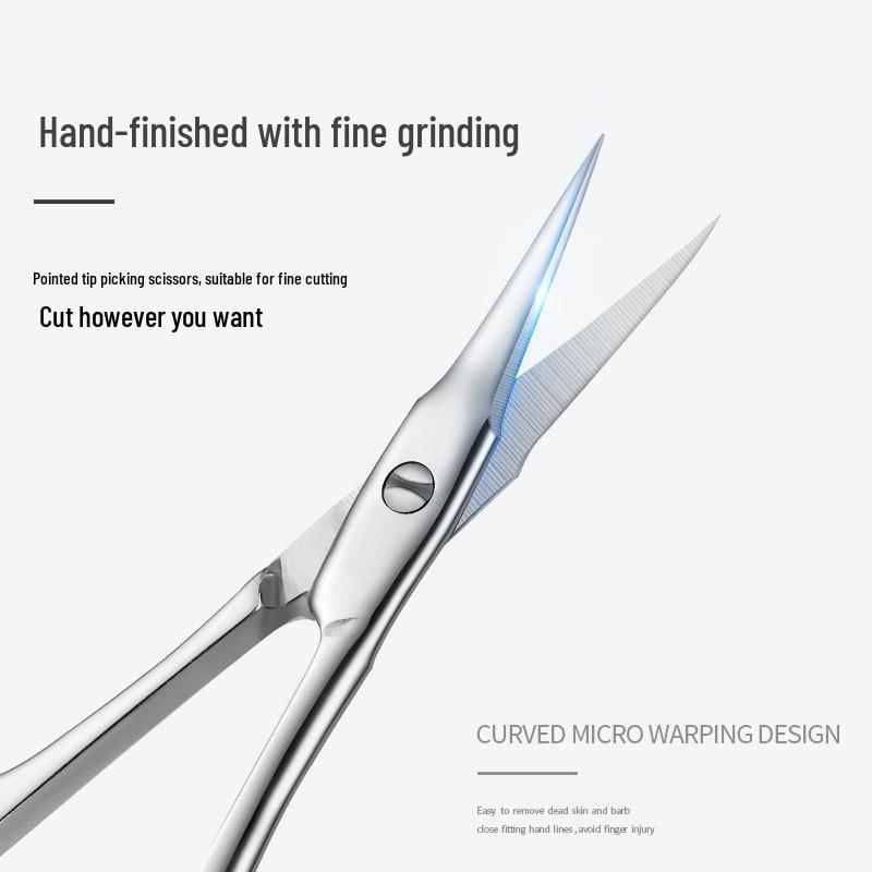 Nerezové zakřivené kleštičky na kůžičku - Manikúrní kleště a nůžky na nehty pro odstranění kůžičky a tvarování nehtů