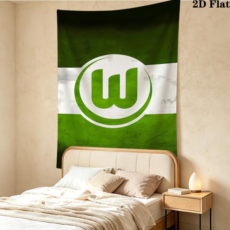 Vfl Wolfsburg Wall Tapestry Aesthetic Wall Hanging Printed Fabric Blanket Decorative Tapestries For Bedroom Living Room Home Decor