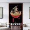 Nordic Door Partition  Kitchen Snack Shop Restaurant CurtainJapanese Sushi Dharma Fish Door Curtain Printing Bedroom Window
