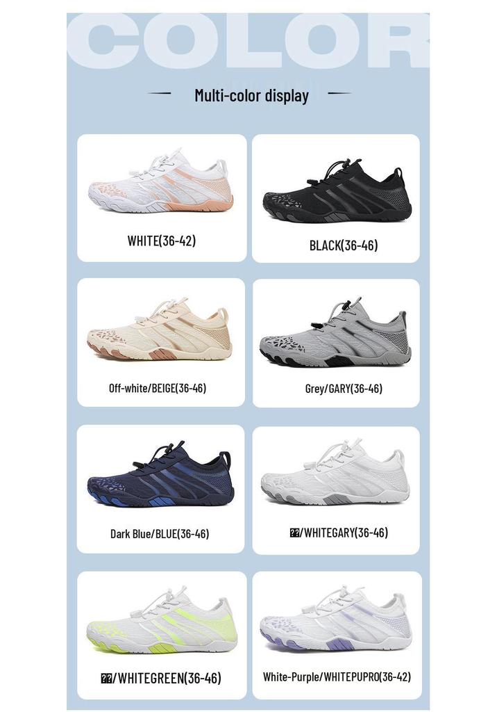 2025 Quick-Drying Unisex Beach & Rafting Shoes: Comfortable Five-Finger Design for Surfing, Wading, and Fitness Activities