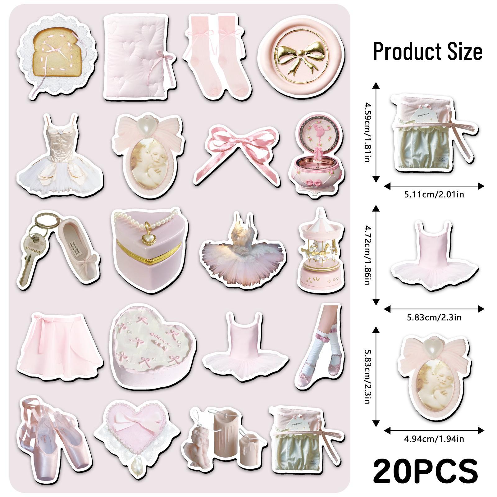 20pcs Girly Heart Ballet-Inspired Korean Style Refrigerator Magnets 5.5-8.5CM