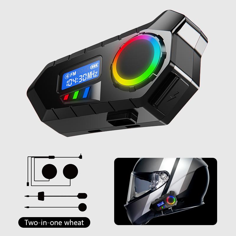 

SEAMETAL Motorcycle Helmet Bluetooth 5.4 Headset Wireless Moto Waterproof Handsfree Call Noise Reduction Earphone 2 IN 1