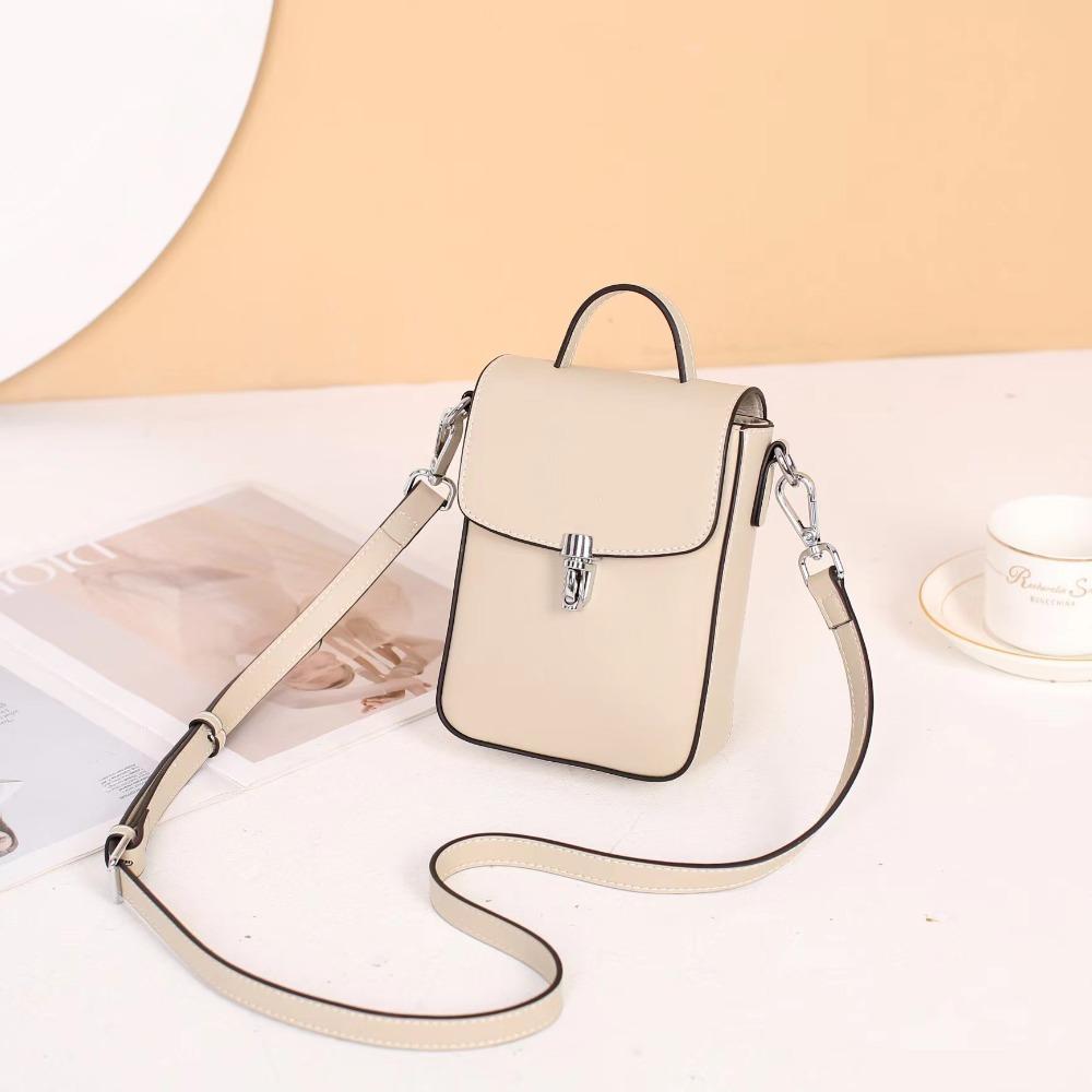 Leather women's bag Korean version fashionable new messenger bag foreign style small square bag portable shoulder bag versatile mobile phone small bag