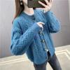 Solid Color Twist Knitted Cardigan Women's Spring Autumn Short Ladies Sweater Coat Korean Elegant Long Sleeve Tops