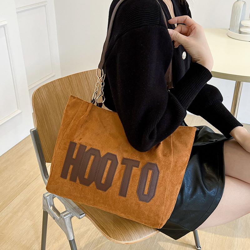 Large Capacity Canvas Tote Bag For College Students Elegant Soft Pu Material Available In Black White Brown And Coffee Colors