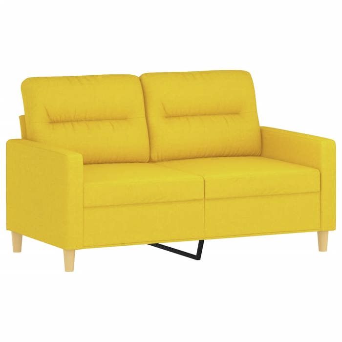 Canapé - Maison Exclusive - 2 places - tissu jaune clair - structure métal