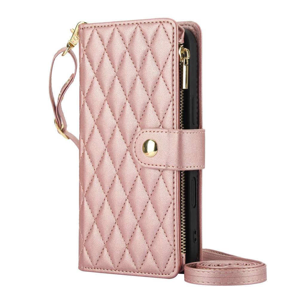 Wallet Case for iPhone 17 Pro Max Air, Adjustable Crossbody Zipper Purse Case Card Holder with Kickstand , Flip Folio Case