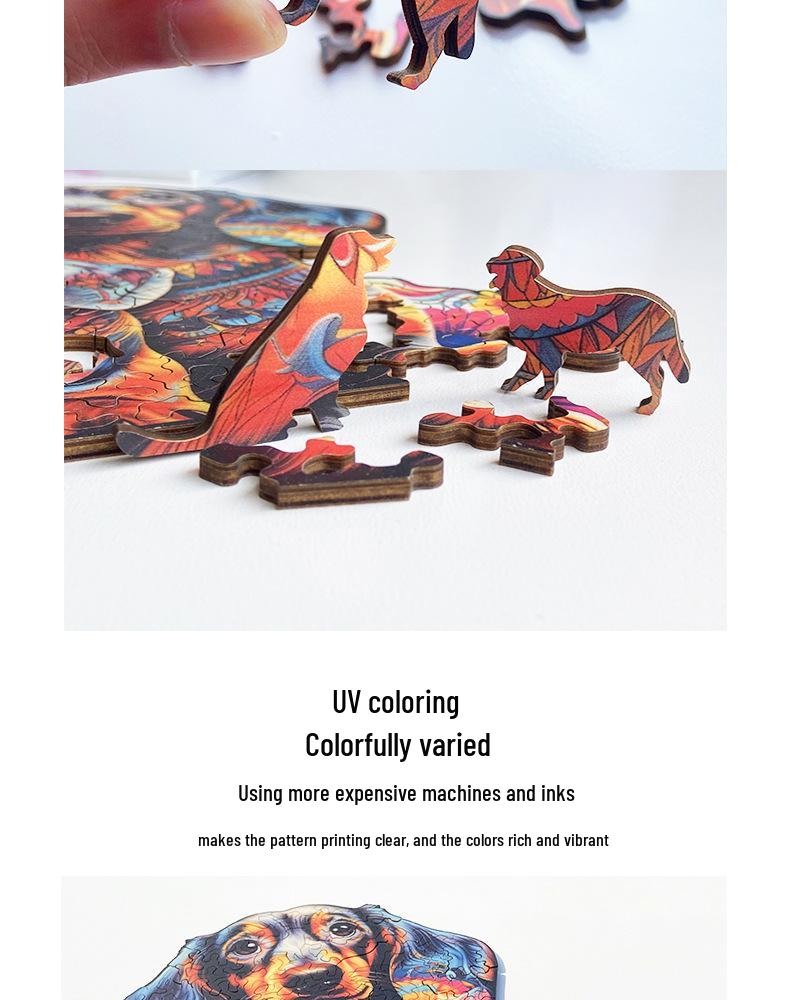 Irregular Animal Wooden Jigsaw Puzzle - Christmas Reindeer Toy