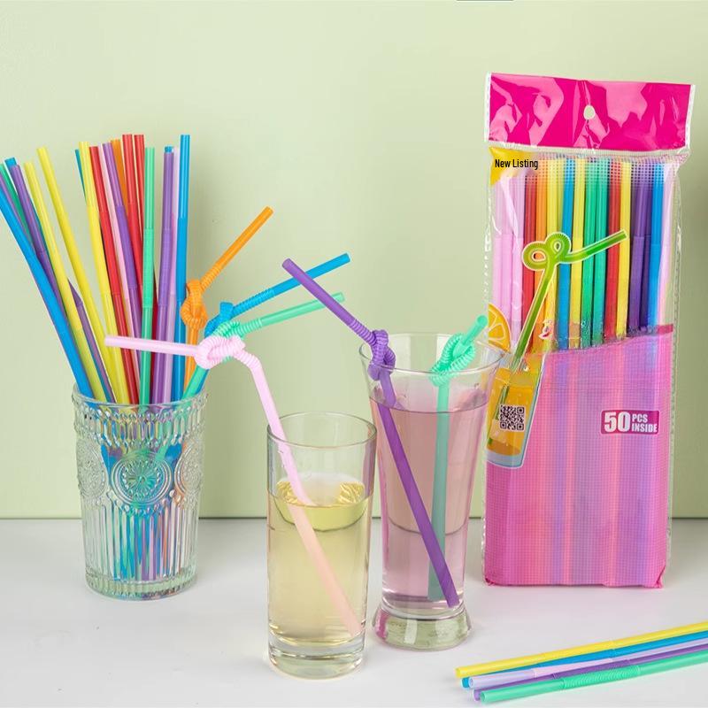 Individually Wrapped Bendable PLA Straws - Food Grade, Degradable, Color Options