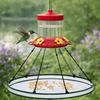 Plateau collecteur de nourriture pour oiseaux pliable Anti-renversement Grande capacité Mangeoire à oiseaux suspendue Collecte efficace Coupe-vent Station d'alimentation pour oiseaux