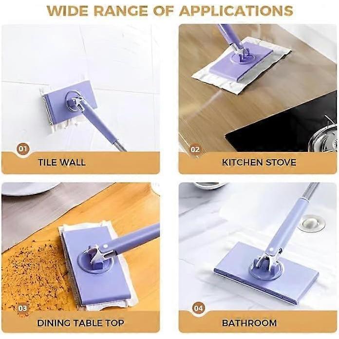 Automatic Cloth Changing Mini Mop, Hands-Free Mini Mop Compatible with Face Towels or Disposable Wipes, with 360Rotating Head