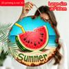 2D Flat Aluminum "Summer Watermelon" Decorative Signs and Plaques, Available In Various Sizes. Beach-themed Vintage Distressed Metal Wall Coverings