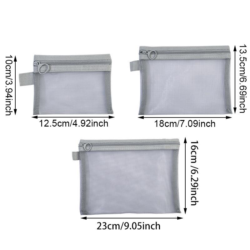 1/3PCS Mesh Hard Disk Card Reader Bags Portable Earphone Data Cable Chargers Storage Bag U Disk Zipper Pouch Travel Organizer
