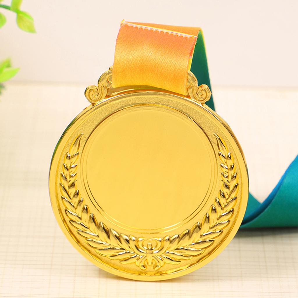2.54 Inches Wheat Ear Metal Medals with Neck Ribbon School Sports Meet Awards Round Winner Prize Present for Kids Souvenir Gifts