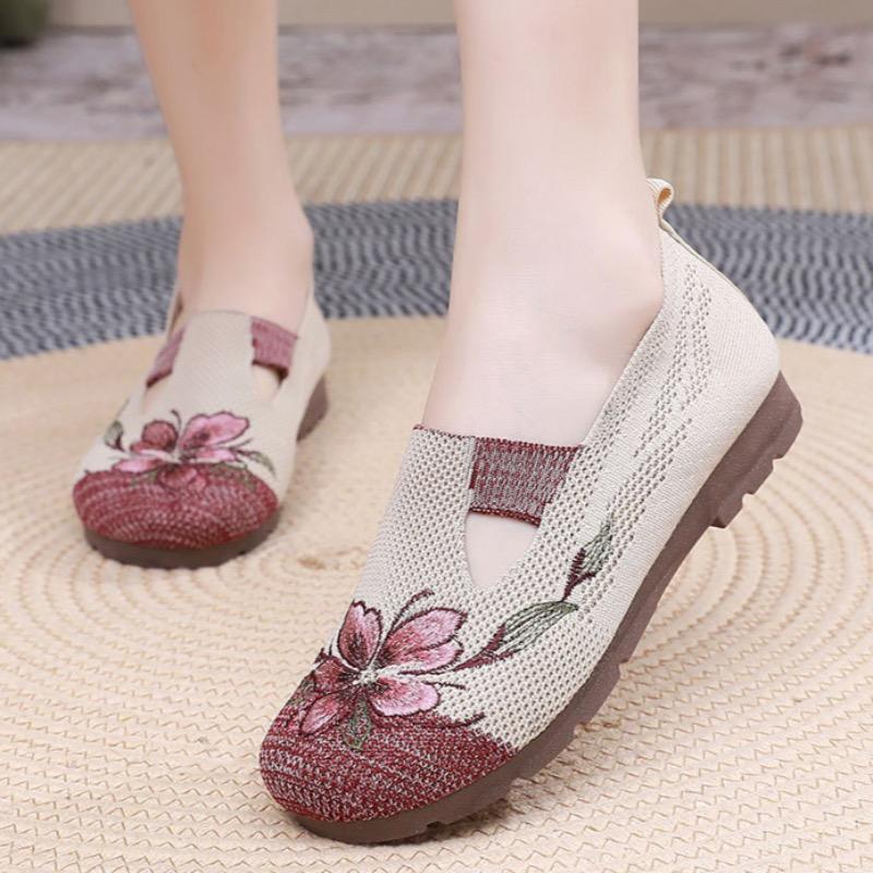 Fashion 2025Women's Shoes Summer Breathable Canvas Shoes Designer Embroidery Casual Shoes for Women Light Walking Flats Slip On