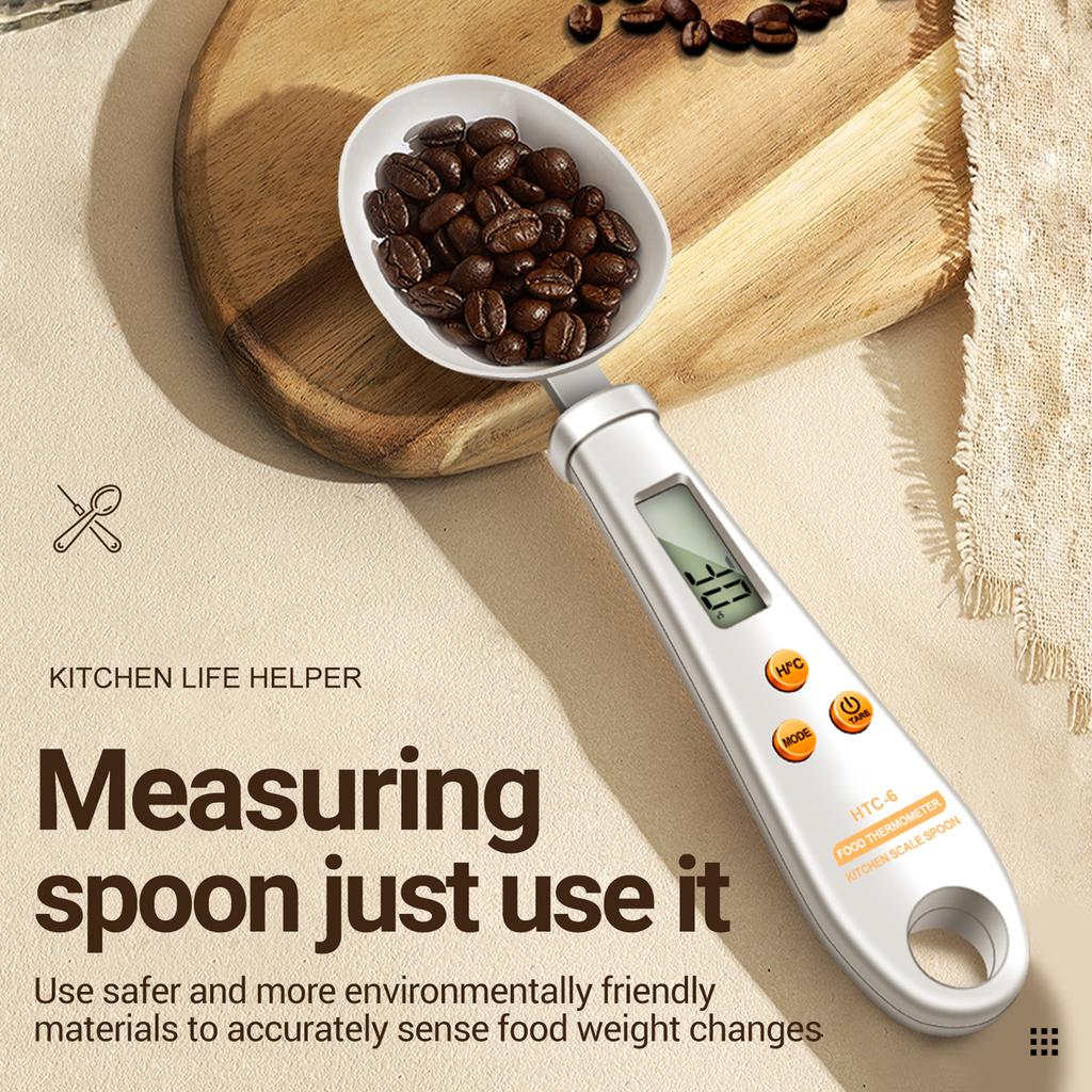    -6 Multifunctional Digital Display 2-in-1 Electronic Scale Measu  Spoon Weighing Gram Meter Measu  Spoon Scale Kitchen Thermometer