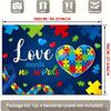 2D Autism Acceptance Backdrop Colorful Puzzle Pieces Photoshoot Background