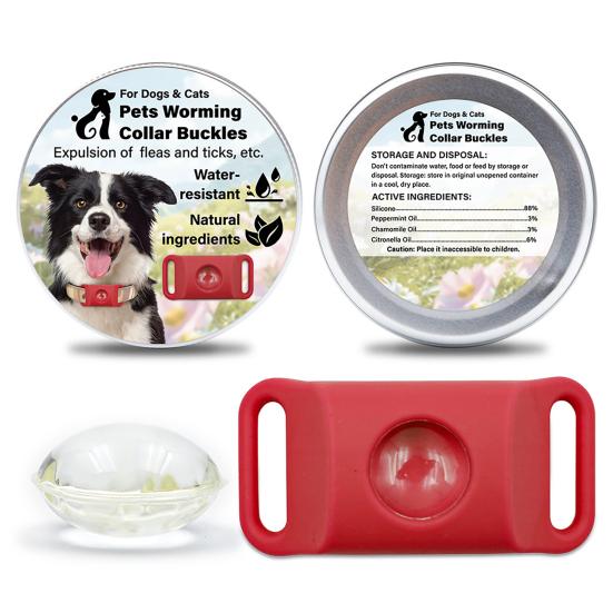 Flea Prevention Tag for Dogs Natural Ingredients Tick Repellent Tag Waterproof Collar Tag with 2 Refills Adjustable for Small Medium And Large Dogs