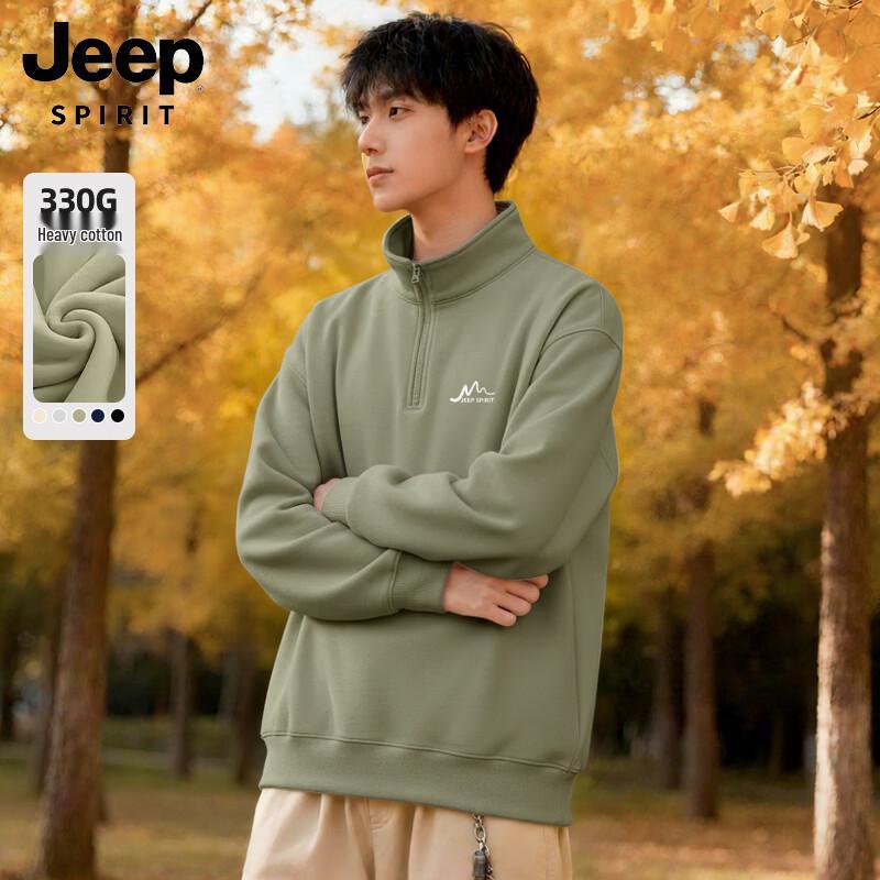 

JEEP SPIRIT Men s Fleece-Lined Half-Zip Pullover Sweatshirt L