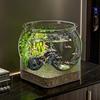 16/19/22/27cm Round Fish Bowl Aquarium Fish Tank with Square Thicken Base Plastic Clear Ecological Fish Tank Hydroponic Vase